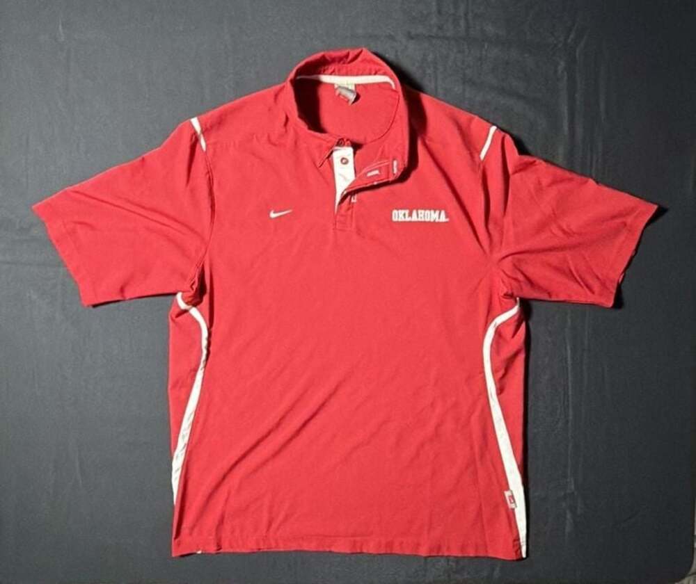 Vintage Nike Team Oklahoma Sooners Dri-FIT Polo Shirt Men's Size Large